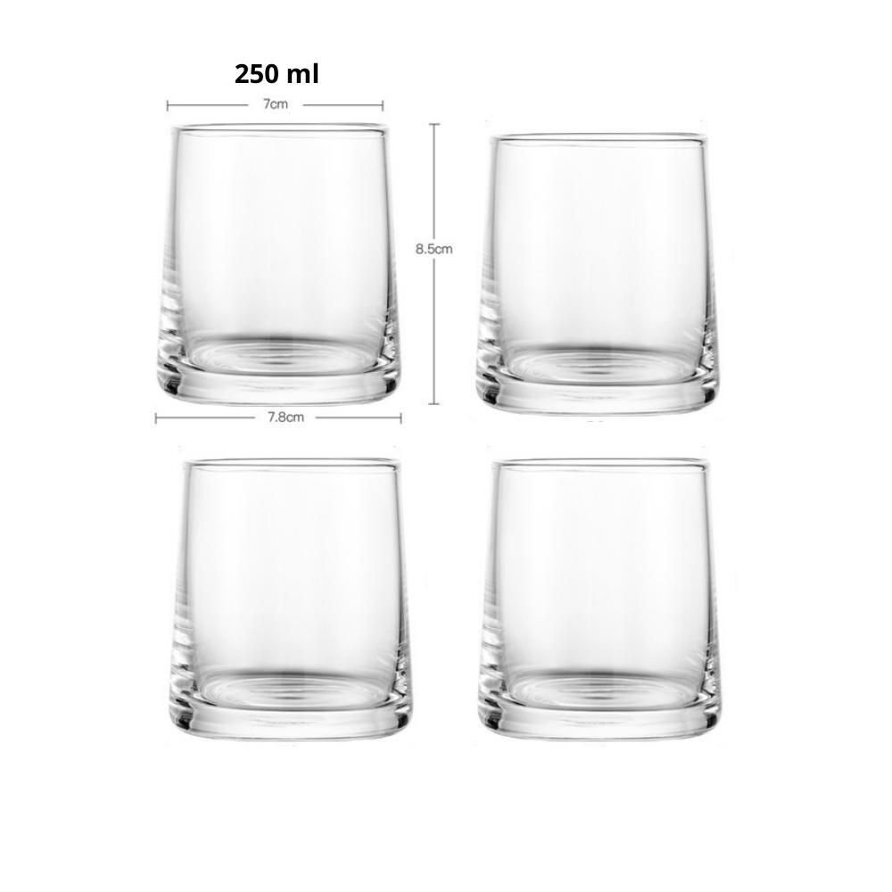 Gracewood Clear Glass Carafe Wood Stopper & 4 Tumblers