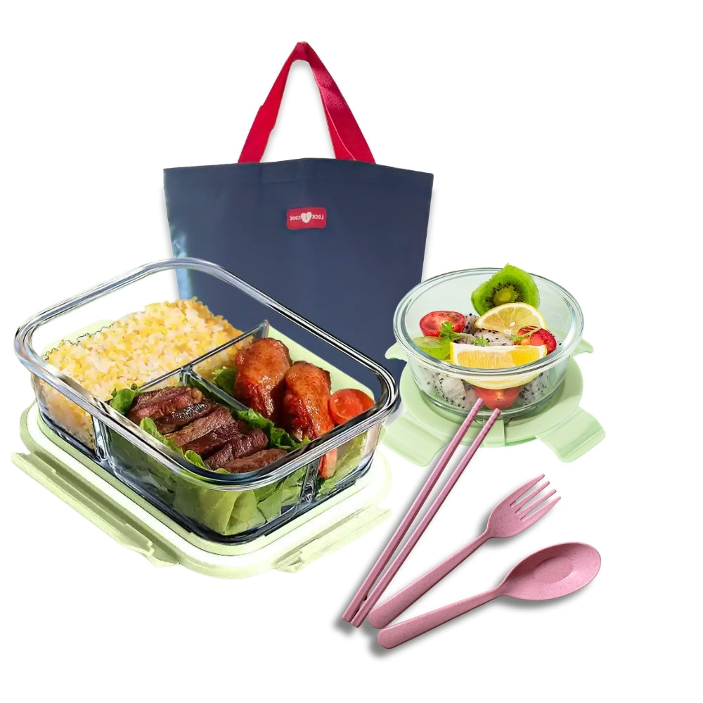 Smart Seal Glass Bento Lunch Box Set