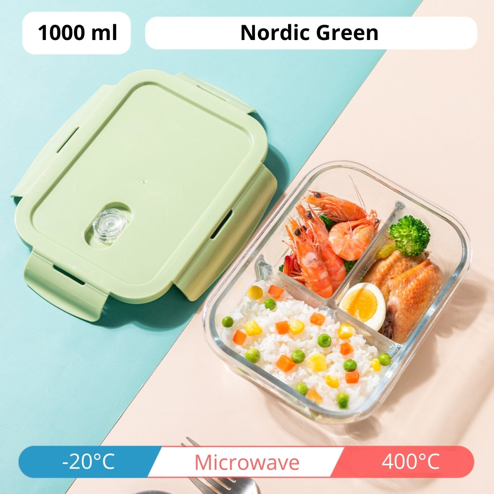 Smart Seal Glass Bento Lunch Box Set