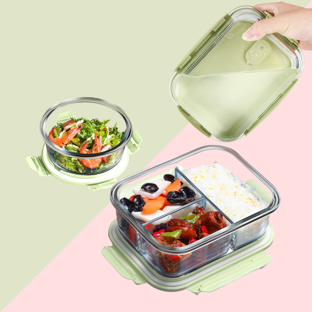 Smart Seal Glass Bento Lunch Box Set