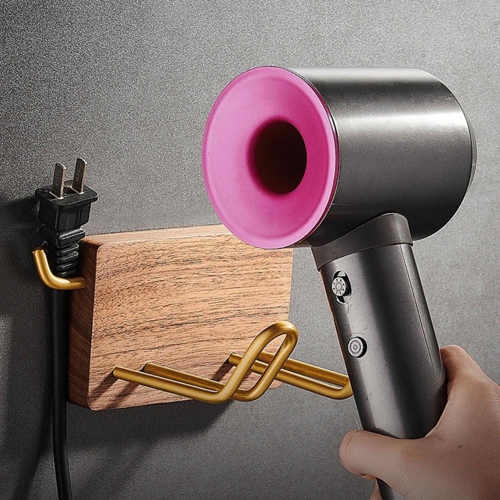 Oliver Walnut Wall Mount Dyson Hair Dryer Holder 12cm