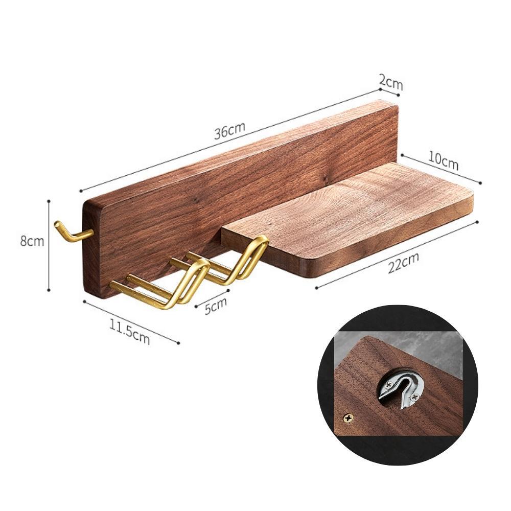 Oliver Walnut Wall Mount Dyson Hair Dryer Holder 36cm