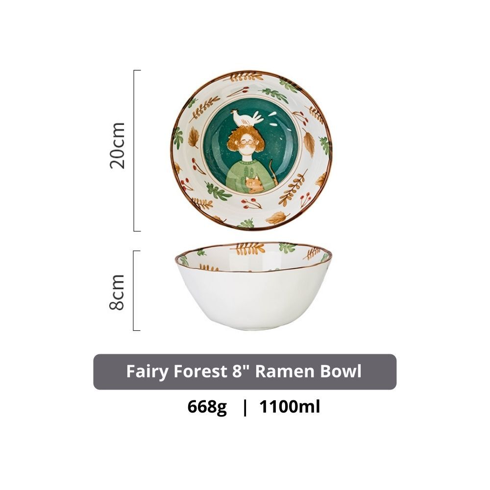 Ceramic Fairy Forest 20cm Ramen Bowl