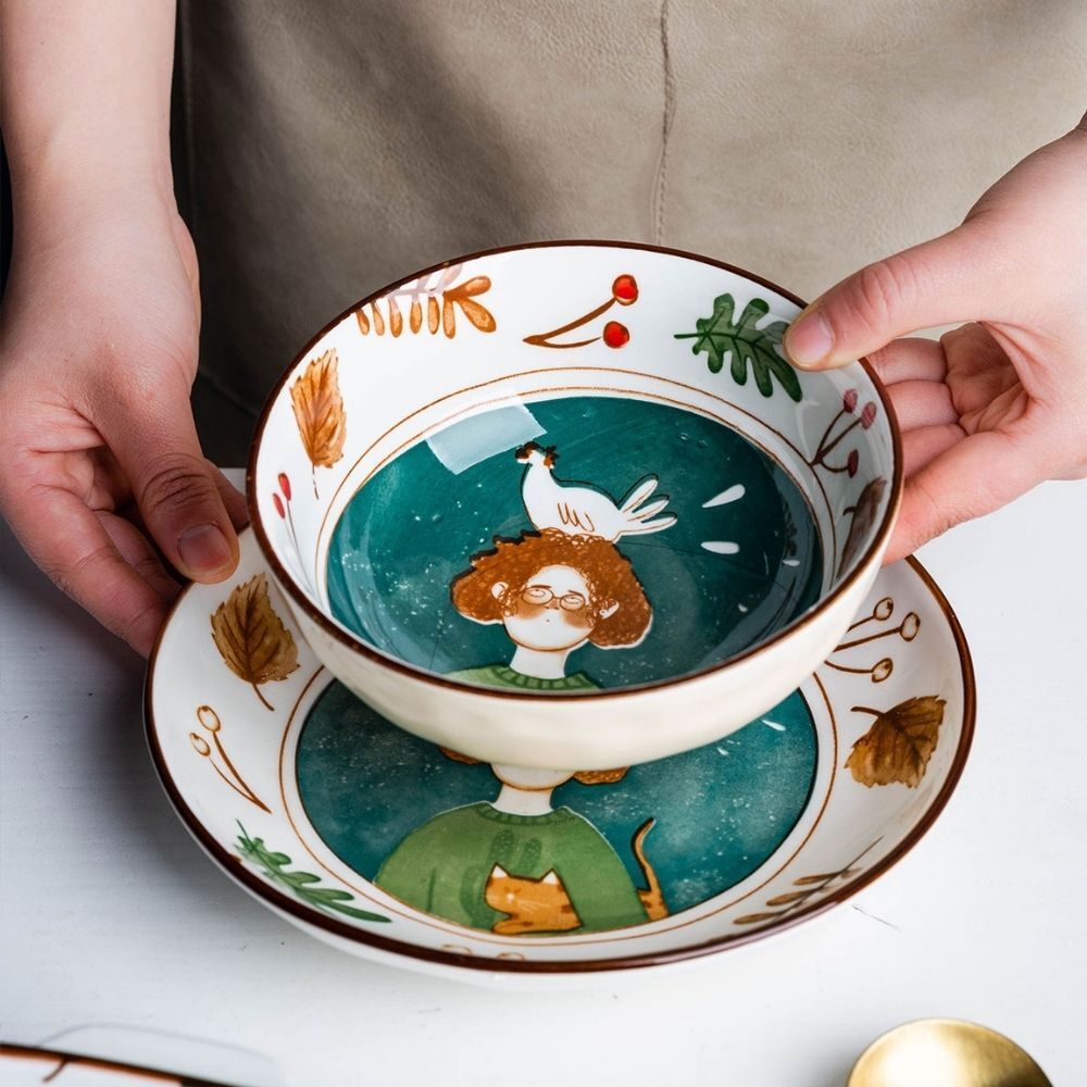 Ceramic Fairy Forest 20cm Ramen Bowl
