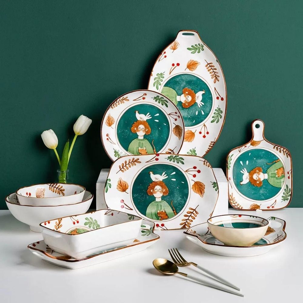 Ceramic Fairy Forest 20cm Deep Plate (Set of 2)