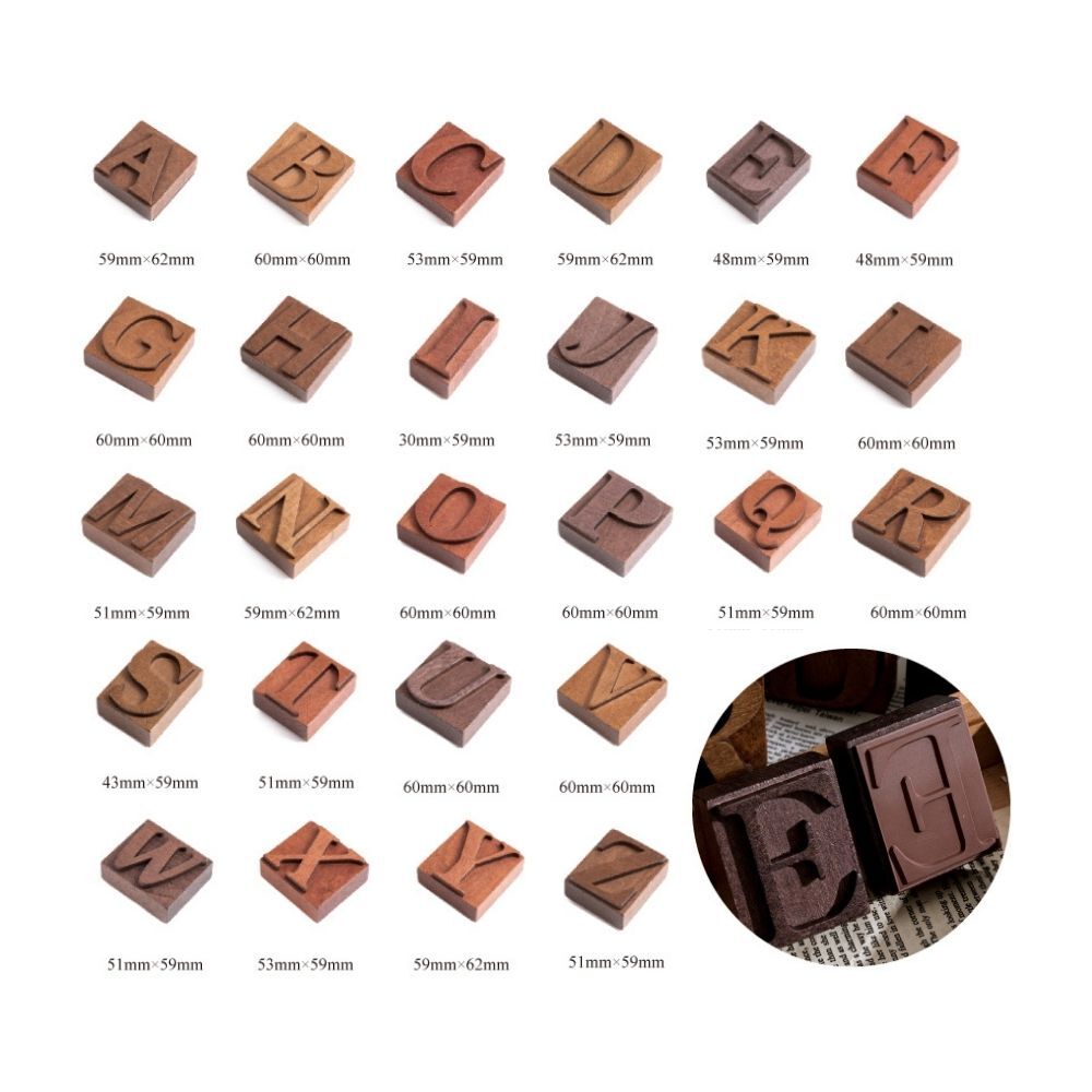 Retro Large Alphabet Stamp Set (Set of 26)