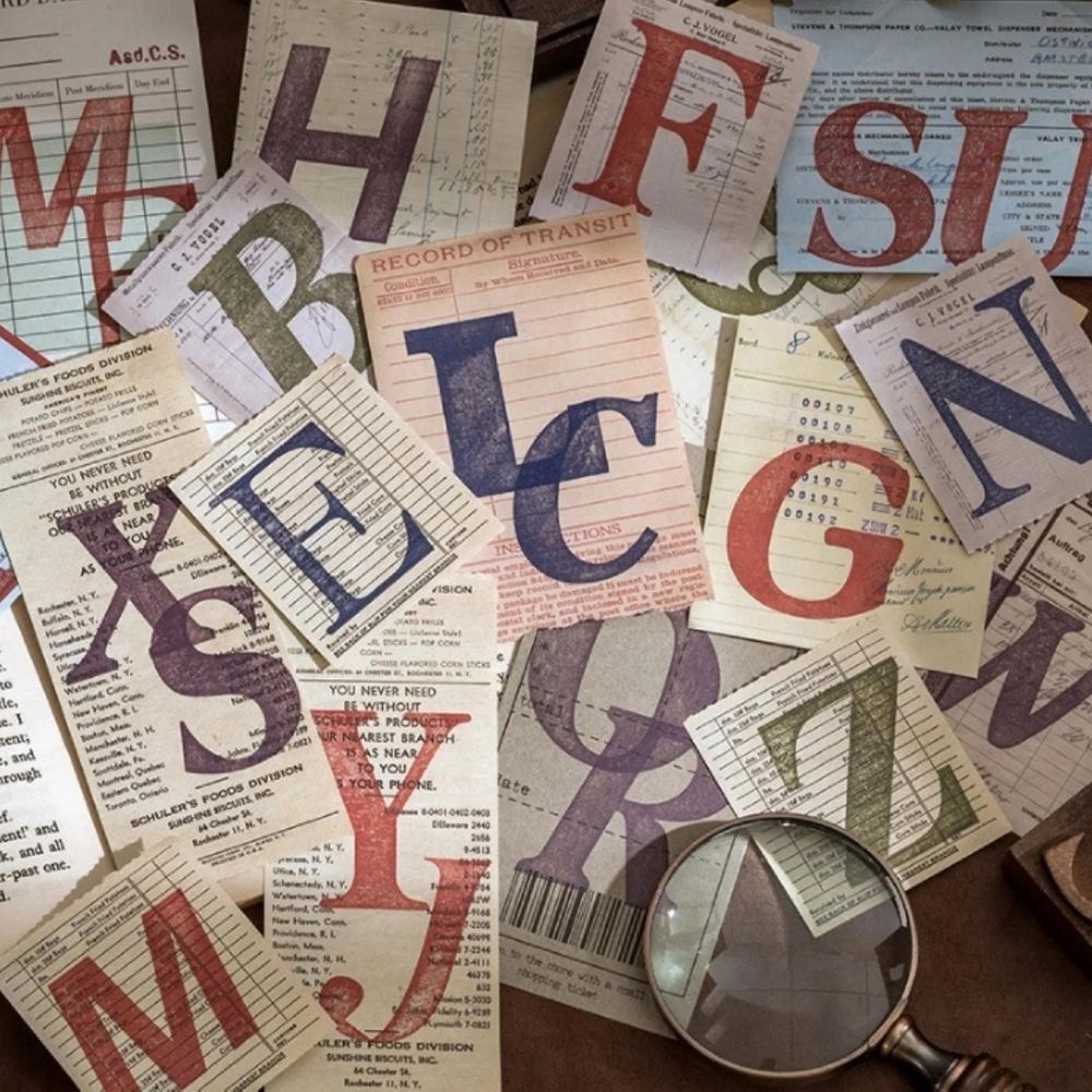Retro Large Alphabet Stamp Set (Set of 26)