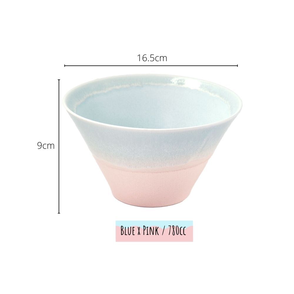 Sinkougama Pastel Donburi Bowl Blue x Pink