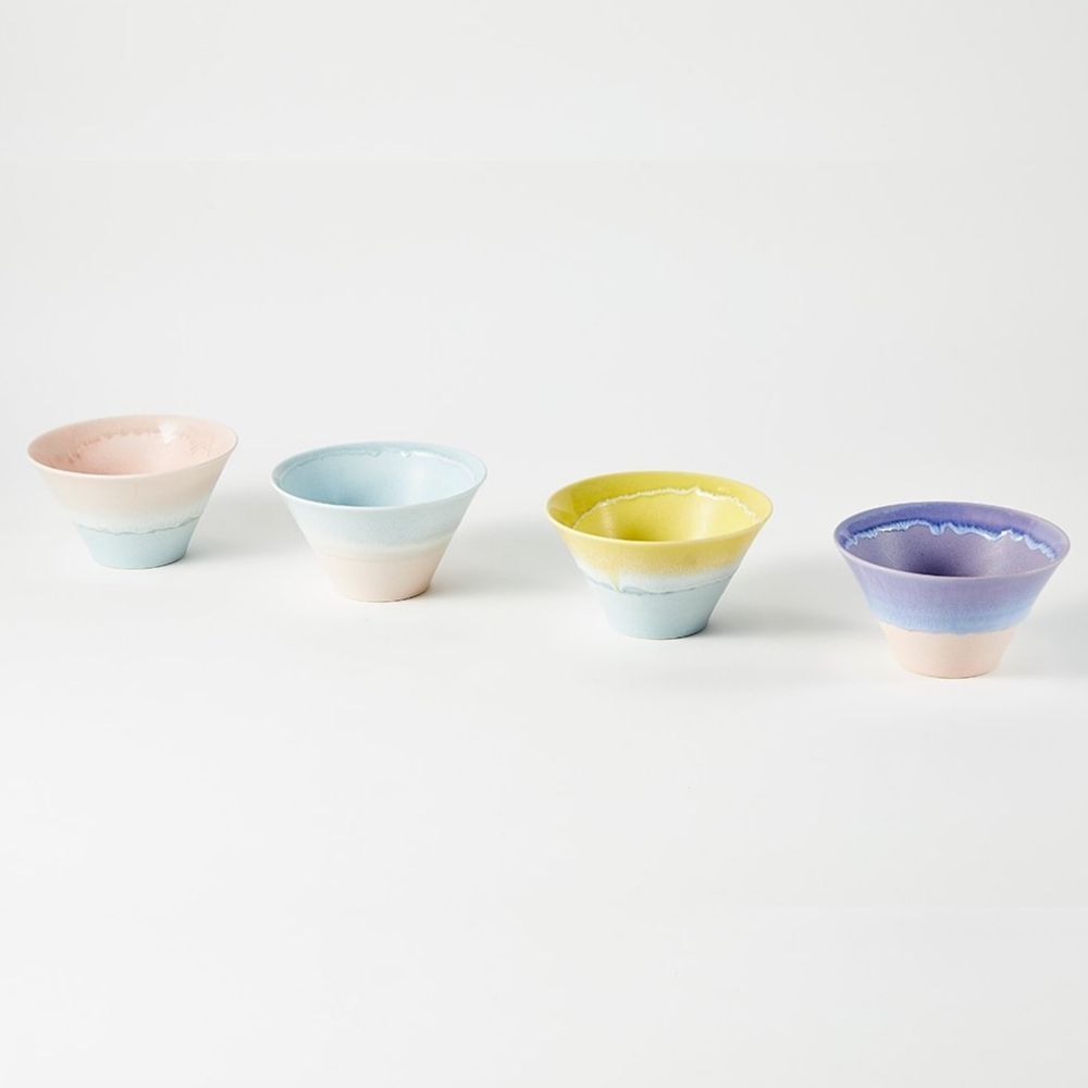 Sinkougama Pastel Donburi Bowl Blue x Pink