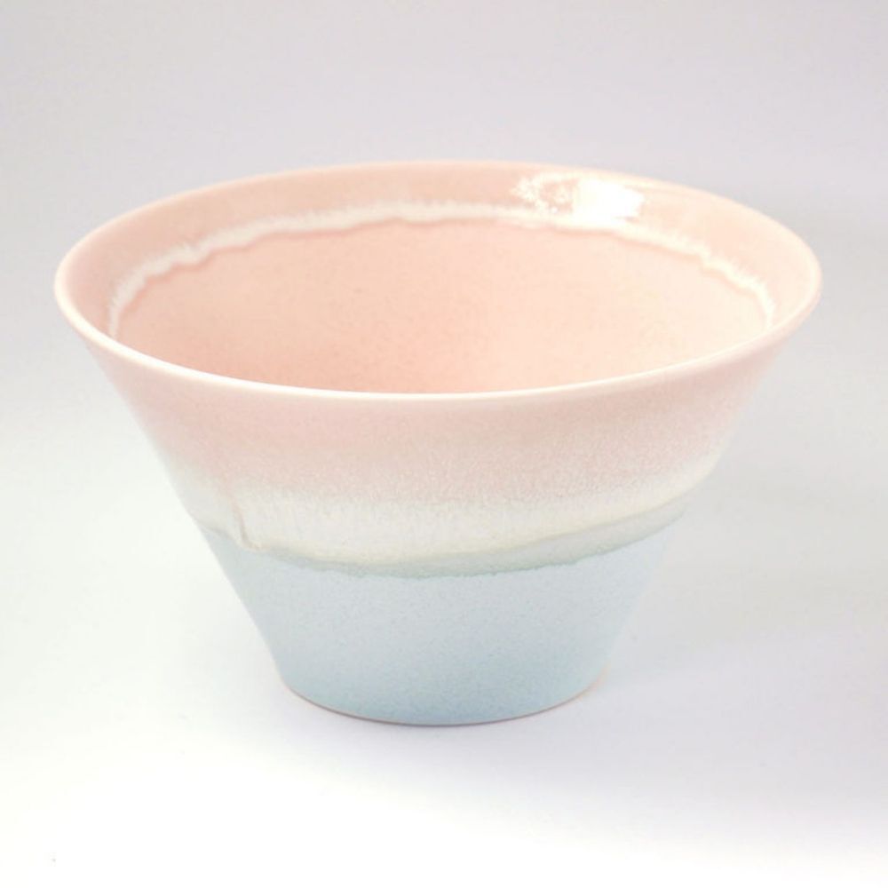Sinkougama Pastel Donburi Bowl Pink x Blue