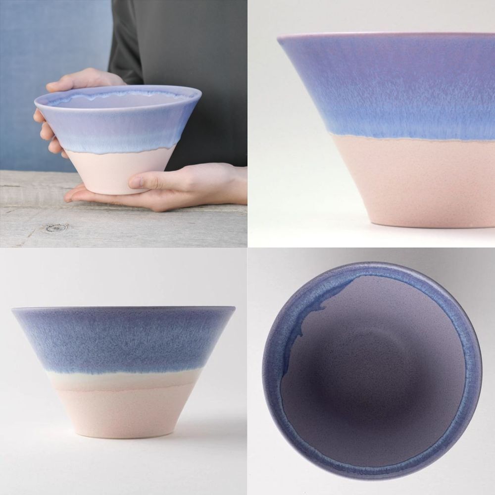 Sinkougama Pastel Donburi Bowl Purple x Pink