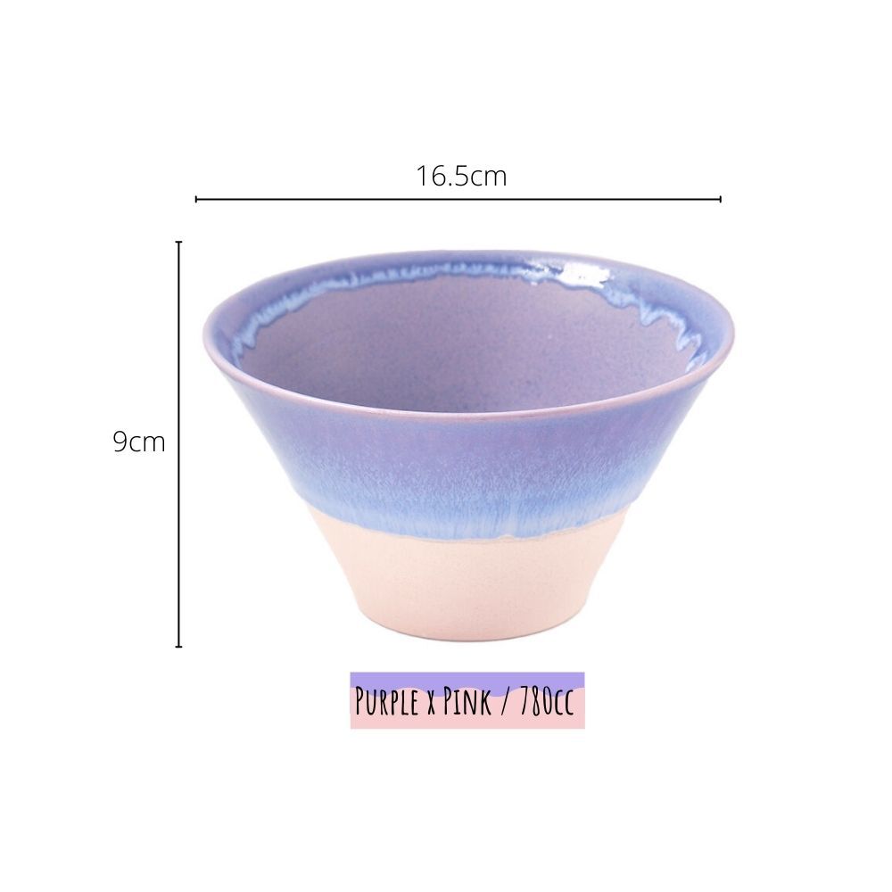 Sinkougama Pastel Donburi Bowl Purple x Pink