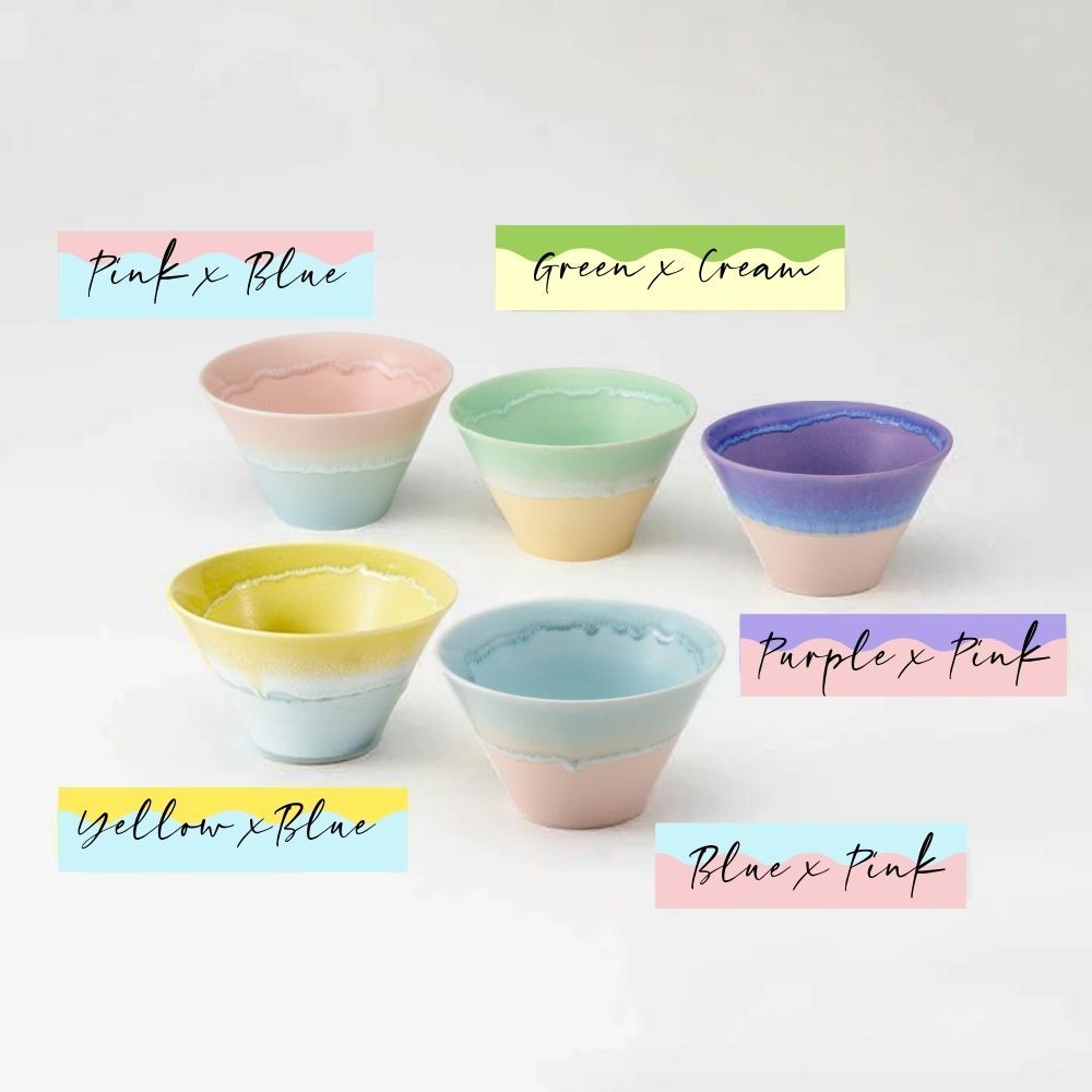 Sinkougama Pastel Donburi Bowl Purple x Pink