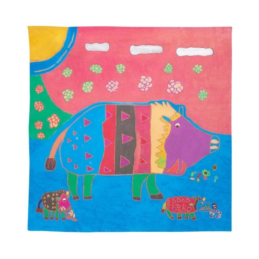 Musubi 50 Boar family Art Brut Furoshiki Wrapping Cloth