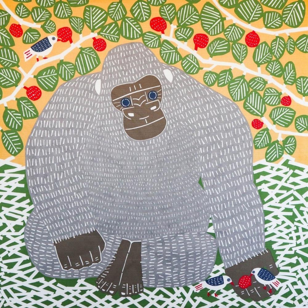 Musubi 104 Kata Kata Gorilla Yellow Furoshiki Wrapping Cloth