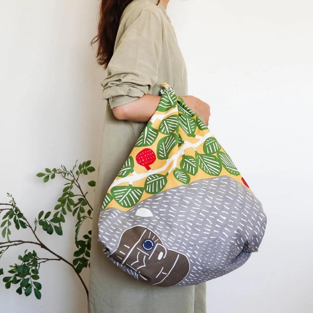 Musubi 104 Kata Kata Gorilla Yellow Furoshiki Wrapping Cloth
