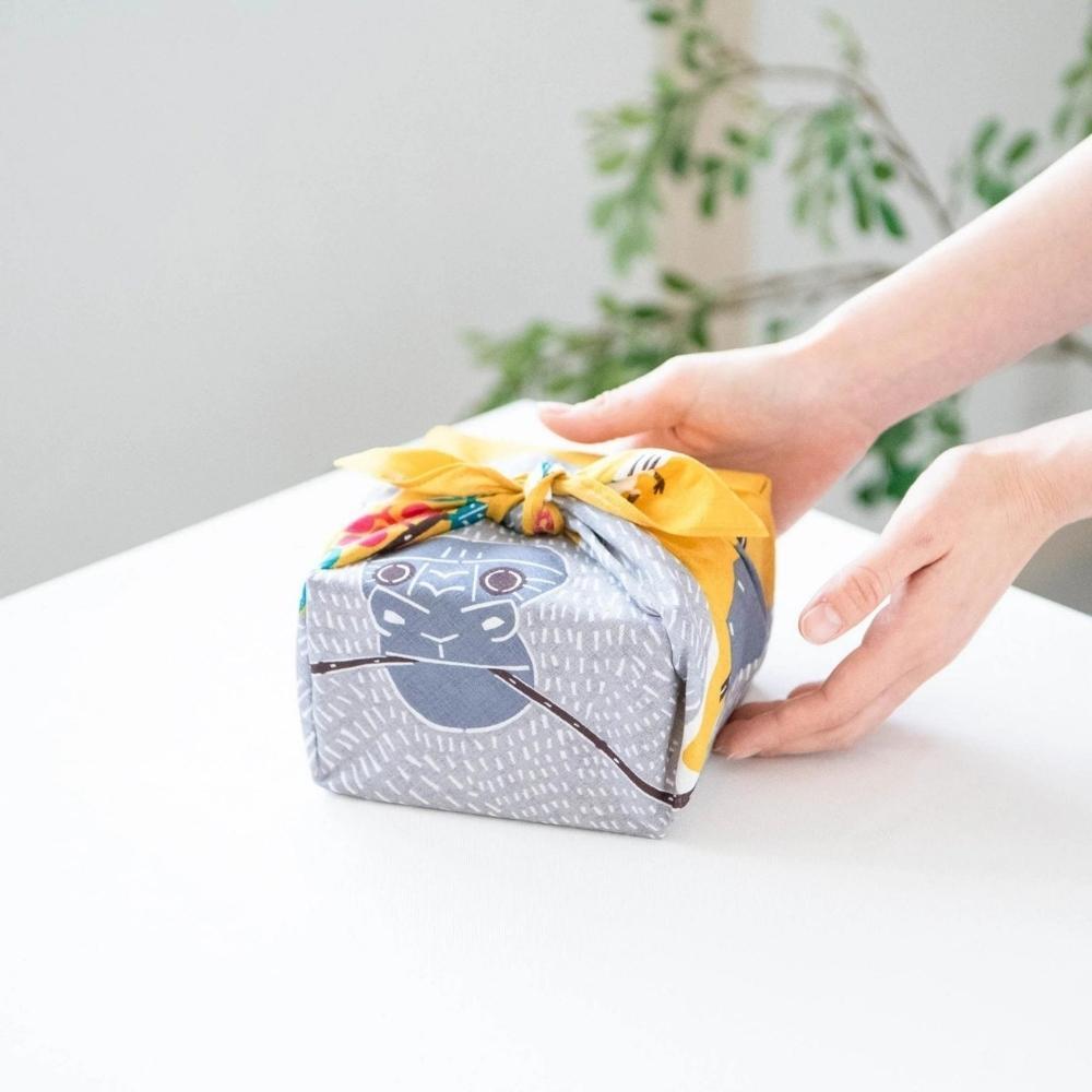 Musubi 50 Kata Kata Yellow Gorilla Furoshiki Wrapping Cloth