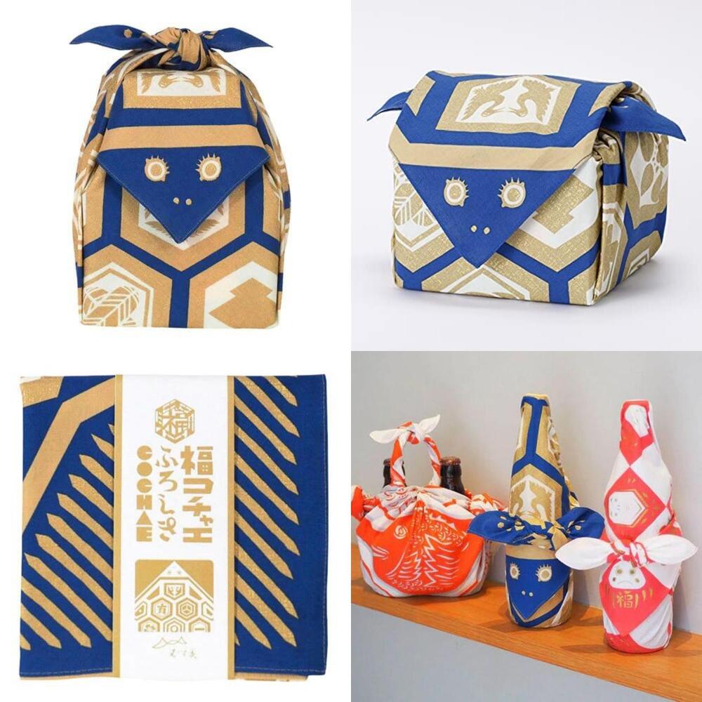 Musubi 70 Fuku Cochae Tortoiseshell Crest Pattern Furoshiki Wrapping Cloth