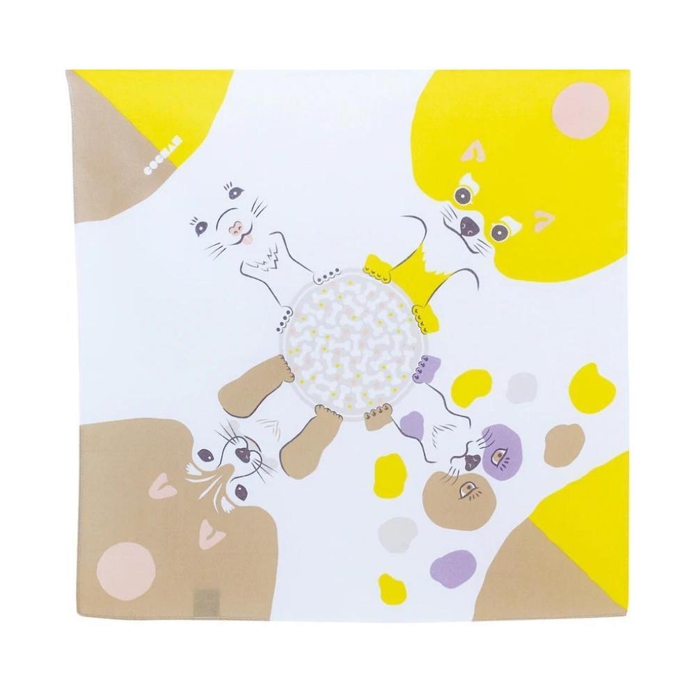 Musubi 48 Cochae Dogs Yellow & Beige Furoshiki Wrapping Cloth