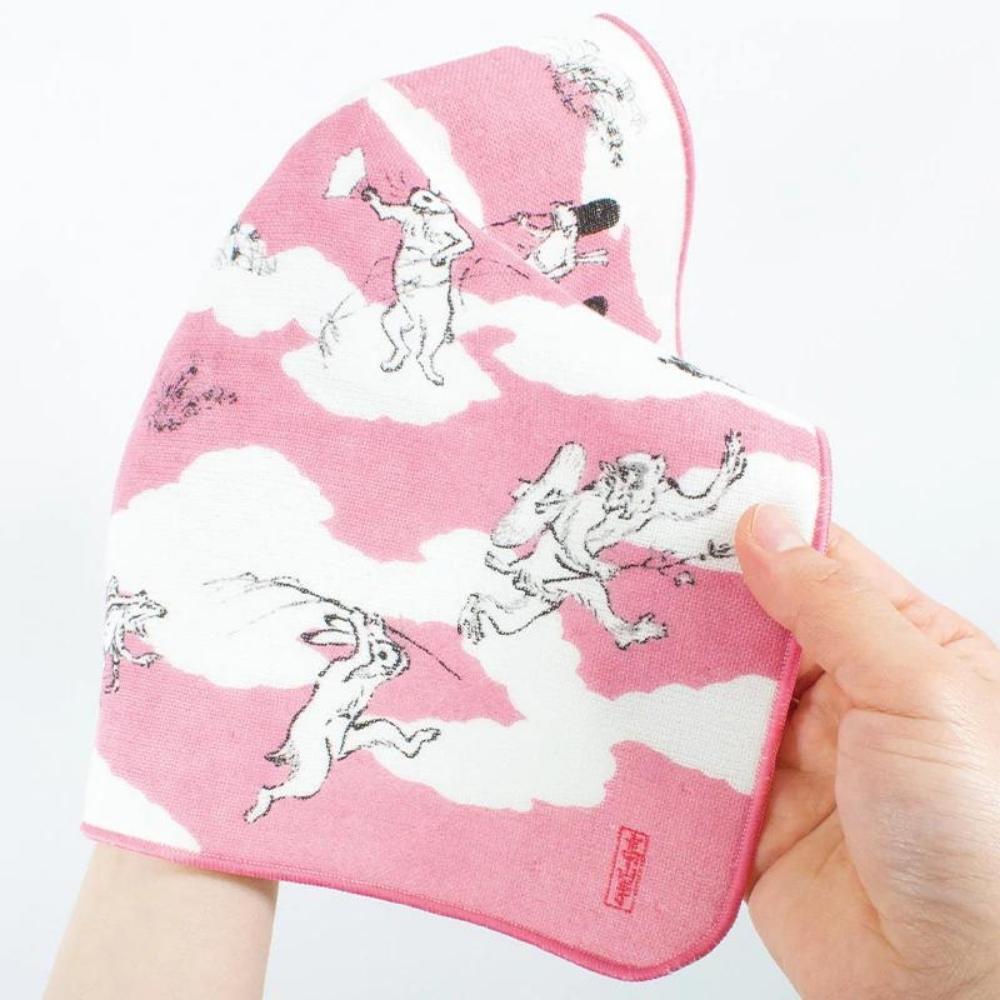 Musubi 25 Choju Jinbutsu Giga Pink Handkerchief