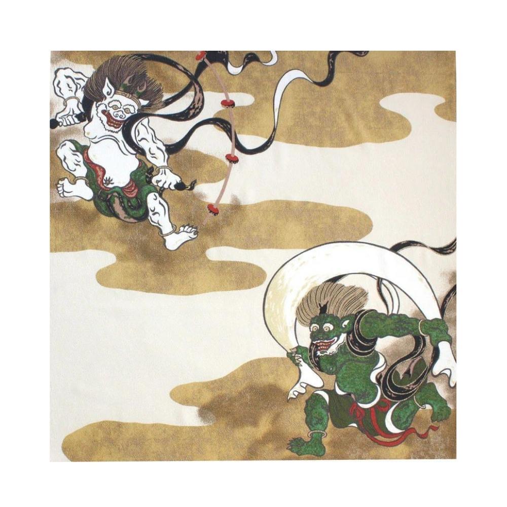 Musubi 68 Chirimen Gods of Wind and Thunder Furoshiki Wrapping Cloth