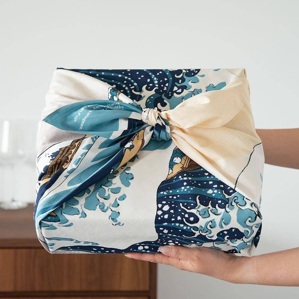 Musubi 104 Under the Waves Hokusai Furoshiki Wrapping Cloth