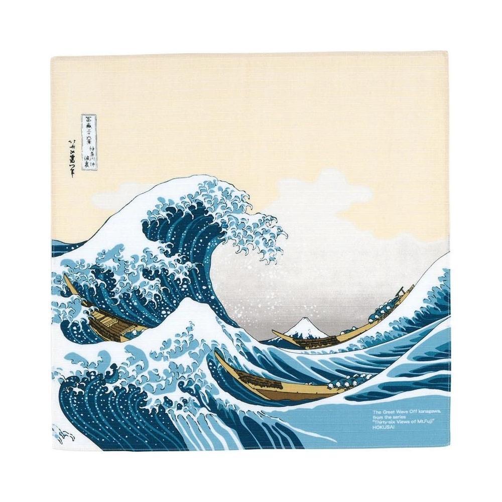 Musubi 48 Under the Waves Hokusai Furoshiki Wrapping Cloth
