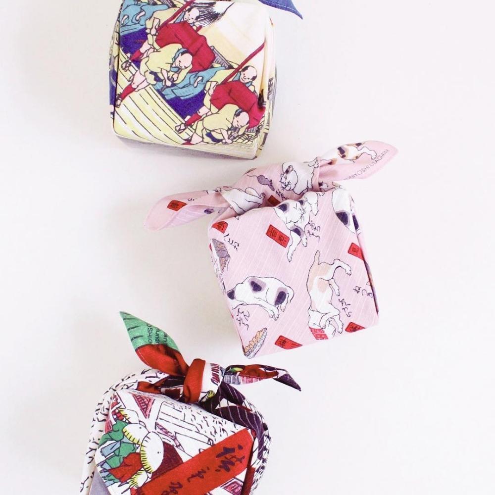 Musubi 48 The Great Cats of TokaidoFuroshiki Wrapping Cloth