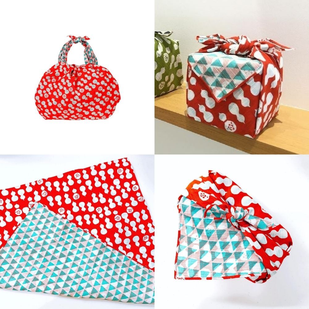 Musubi 48 Fuku Red Gourd & Dragon Scale Furoshiki Wrapping Cloth