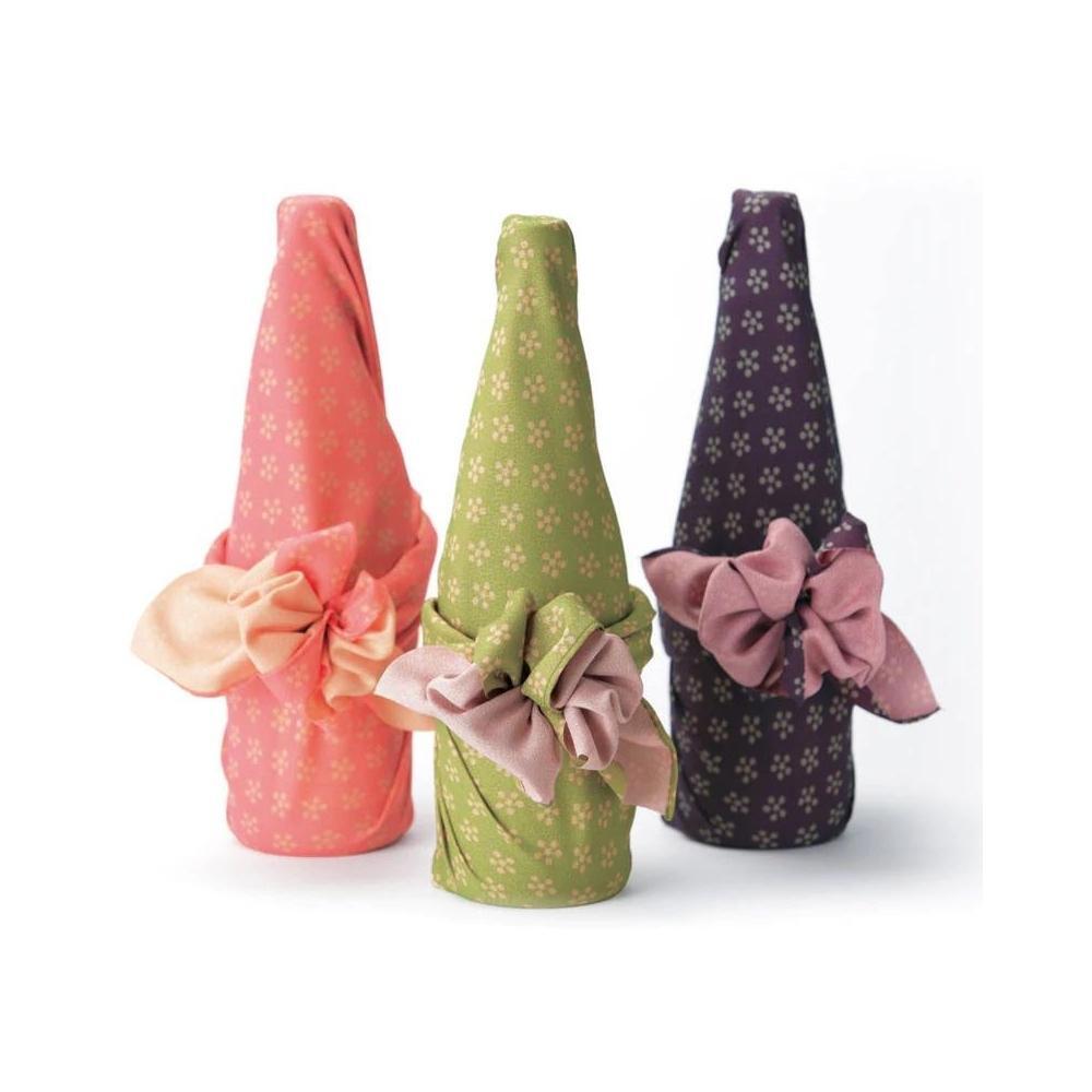 Musubi 70 Toki-iro Reversible Purple Pink Chirimen Furoshiki Wrapping Cloth