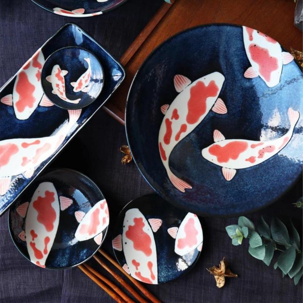 Aizome Koi Carp 14.5cm Small Bowl (Set of 2)