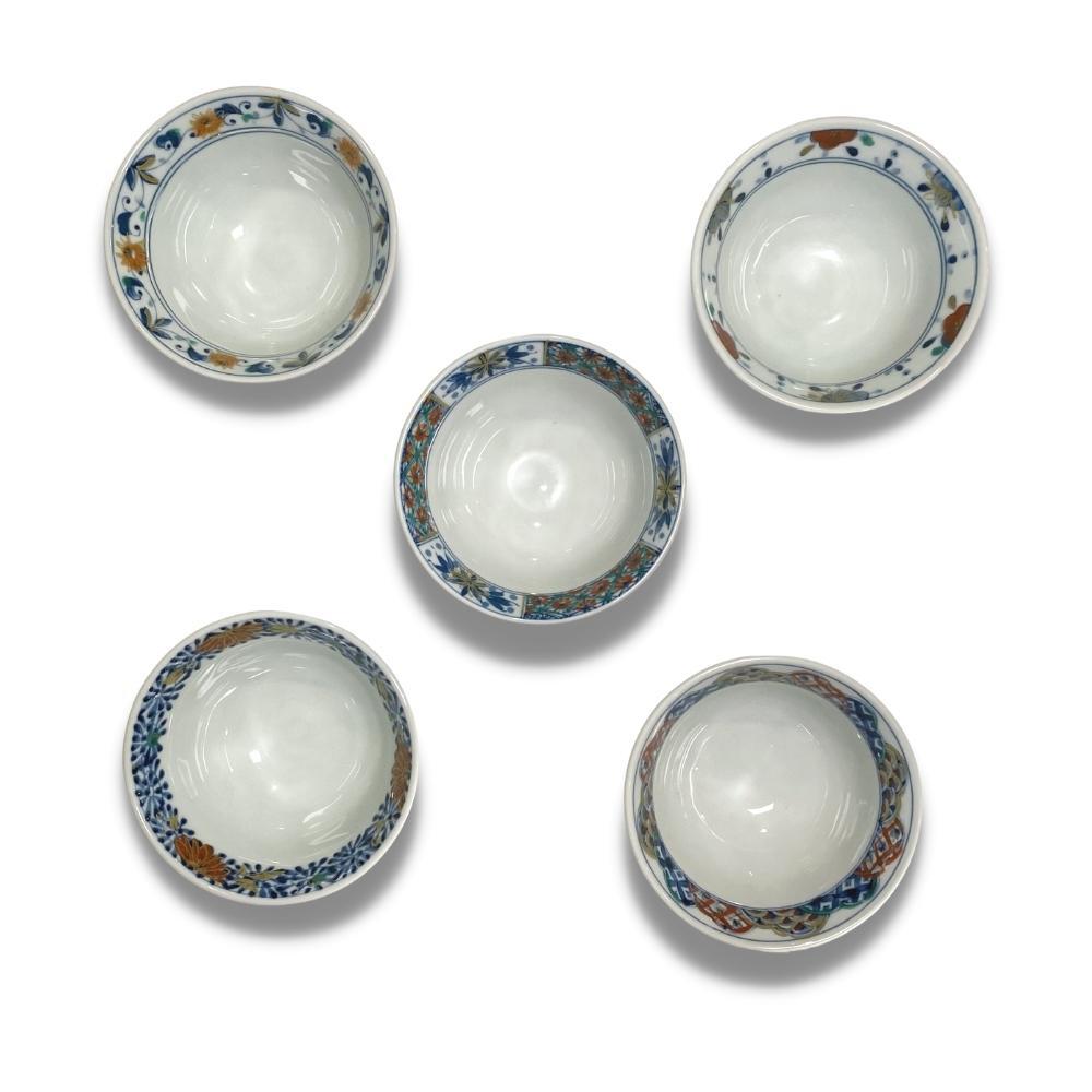 And Ai Minoyaki Koimari Rice Bowls Set of 5