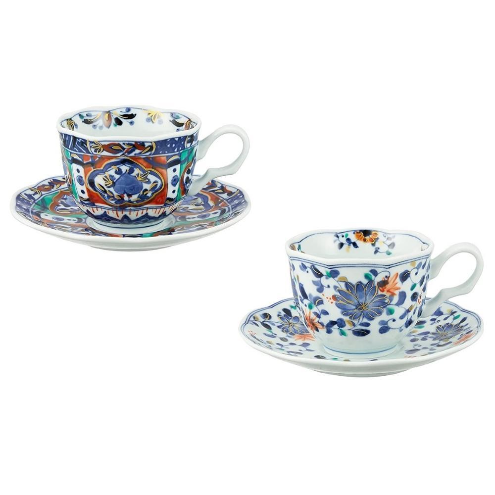 And Ai Minoyaki Koimari Coffee Cup & Saucer Set of 2
