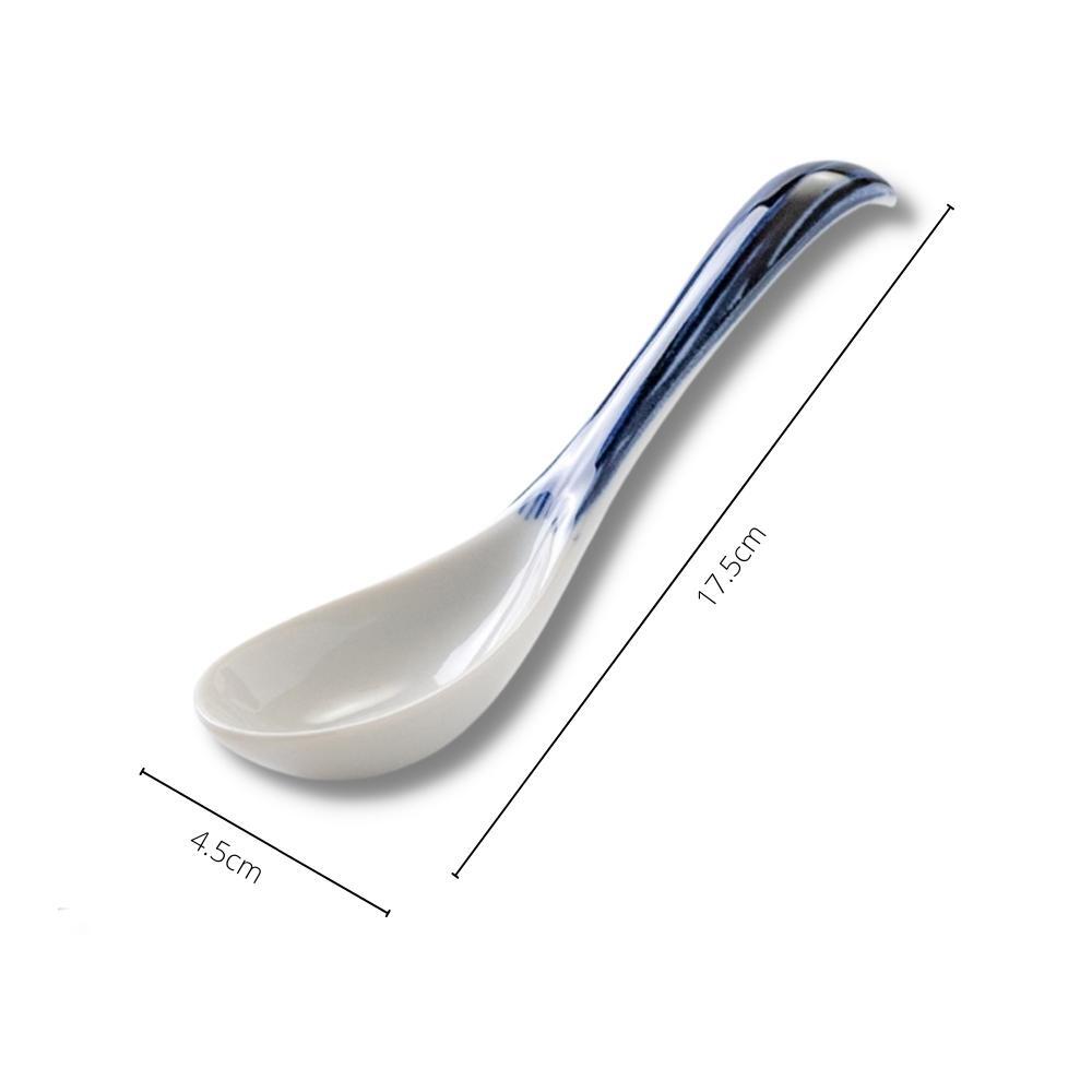 Minoru Pottery Japanese Porcelain Graph Spoon (Set of 2)