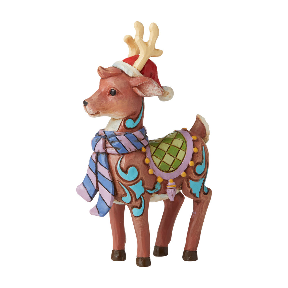 Heartwood Creek Jim Shore Reindeer with Hat Mini Figurine