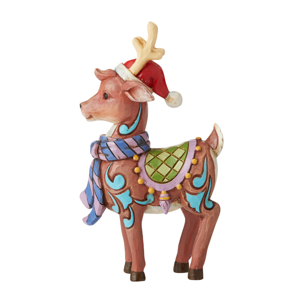 Heartwood Creek Jim Shore Reindeer with Hat Mini Figurine