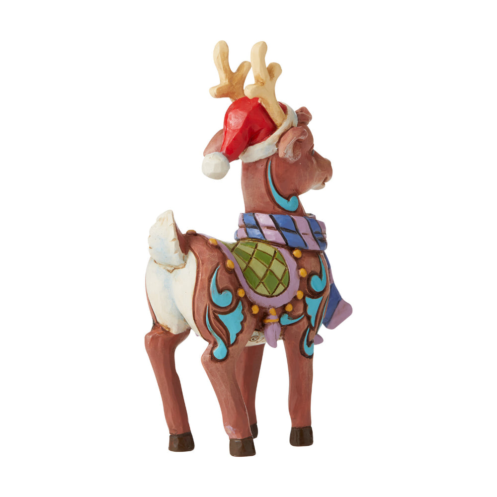 Heartwood Creek Jim Shore Reindeer with Hat Mini Figurine