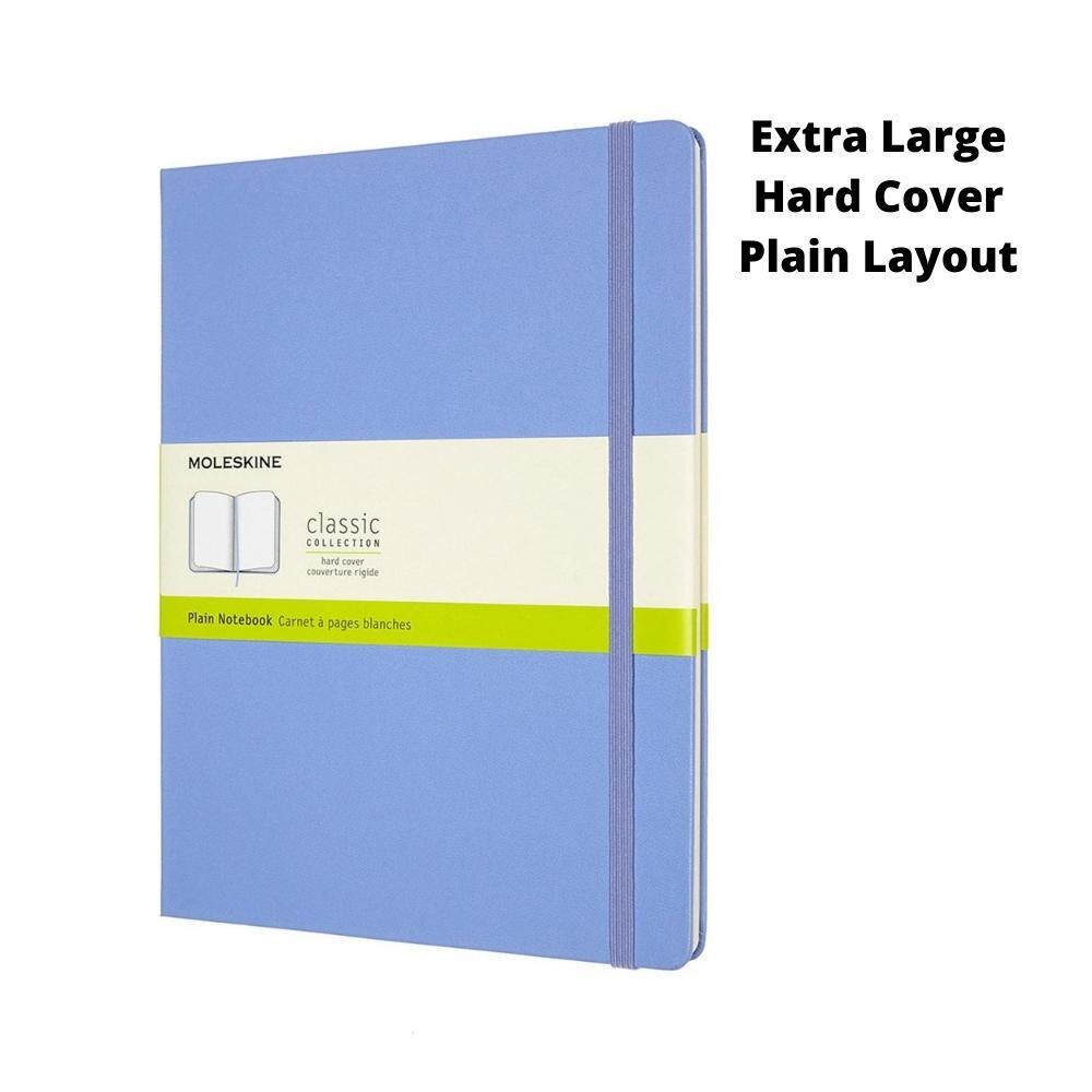 Moleskine Classic Extra Large Hard Cover Notebook Plain - Hydrangea Blue