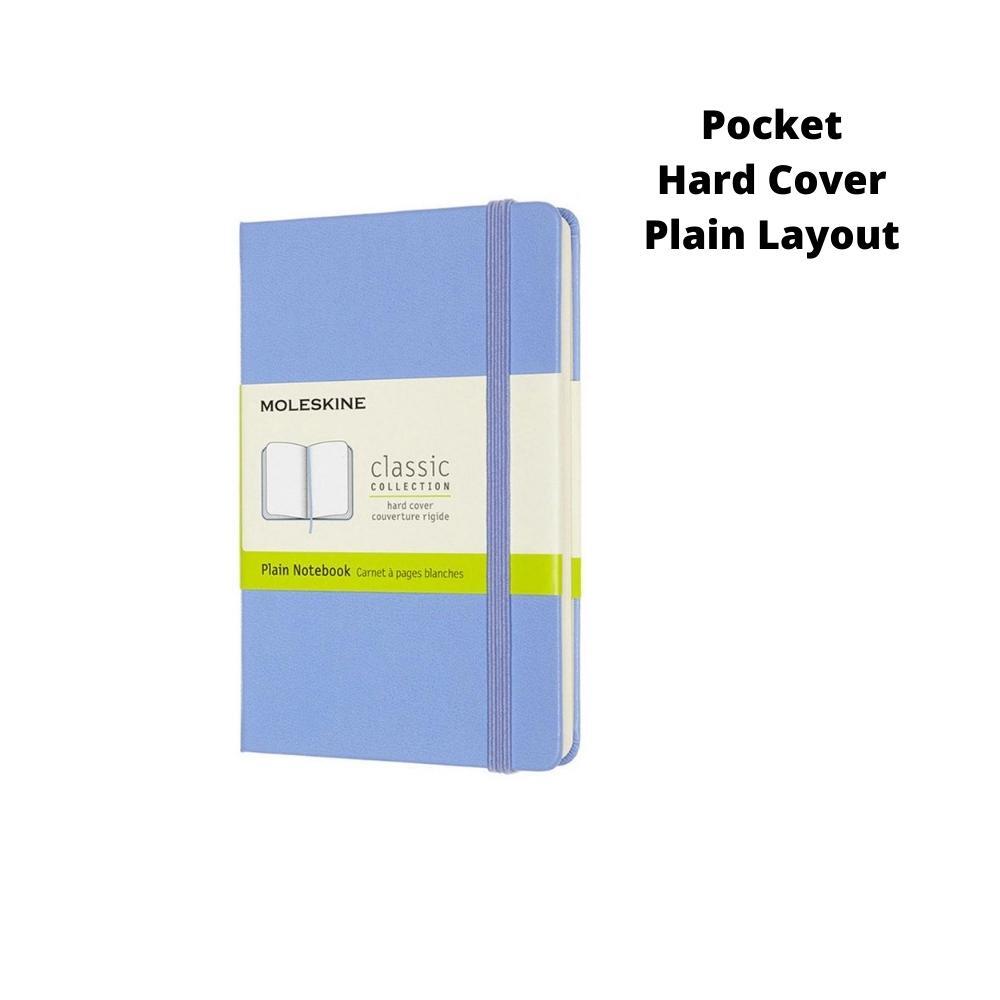 Moleskine Classic Pocket Hard Cover Notebook Plain - Hydrangea Blue