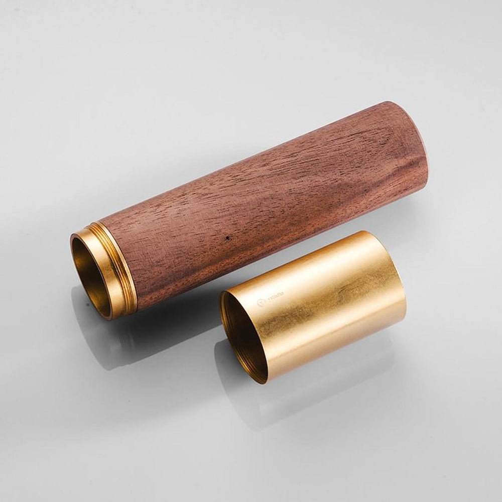 Ystudio Classic Revolve Pen Case Brass & Walnut