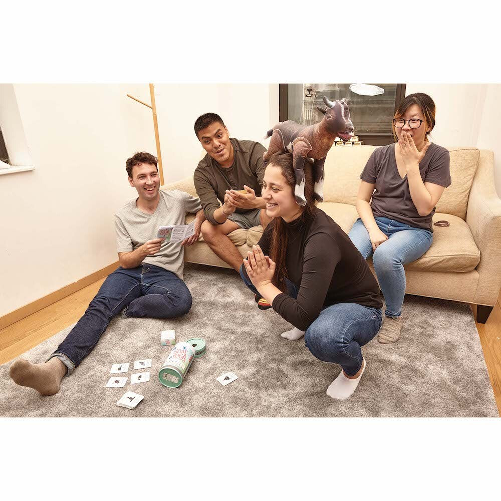Kikkerland Goat Yoga Game with Inflatable Goat