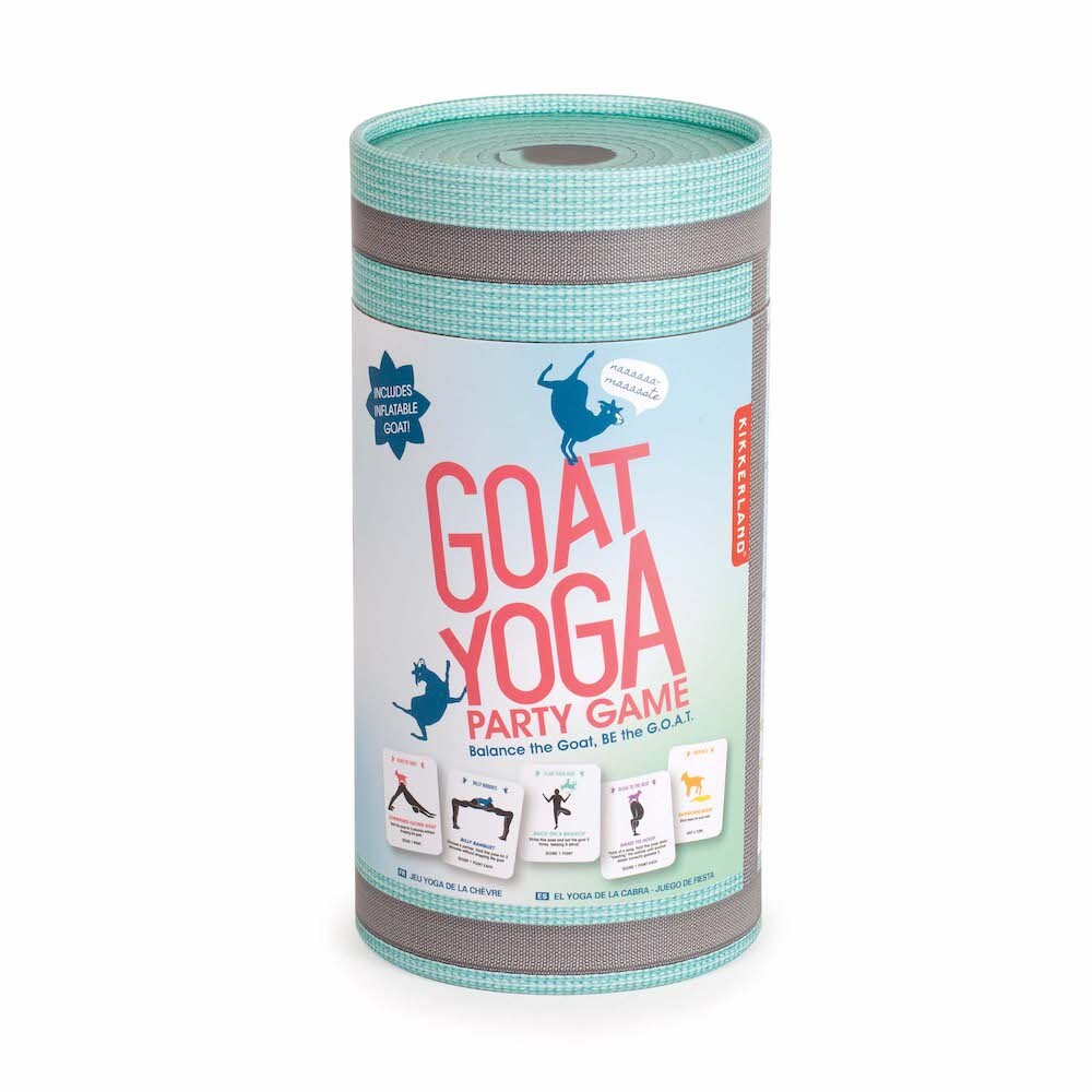 Kikkerland Goat Yoga Game with Inflatable Goat
