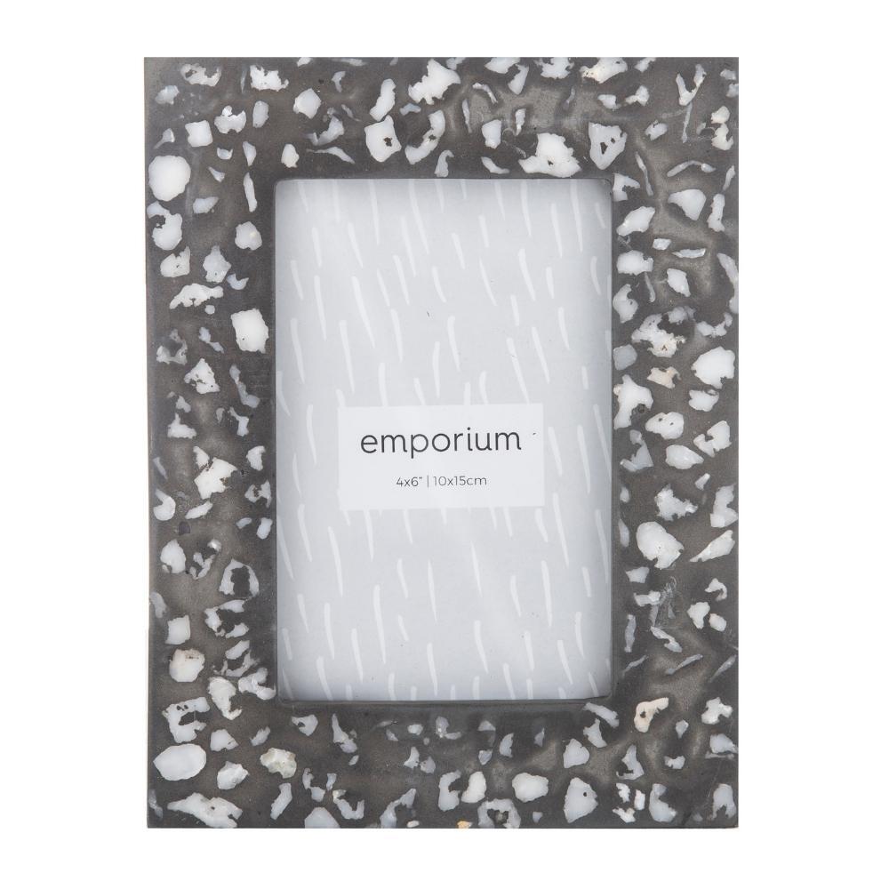 Emporium Letta 4x6" Photo Frame Black Terrazzo