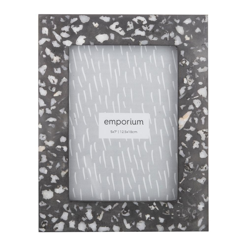 Emporium Letta 5x7" Photo Frame Black Terrazzo