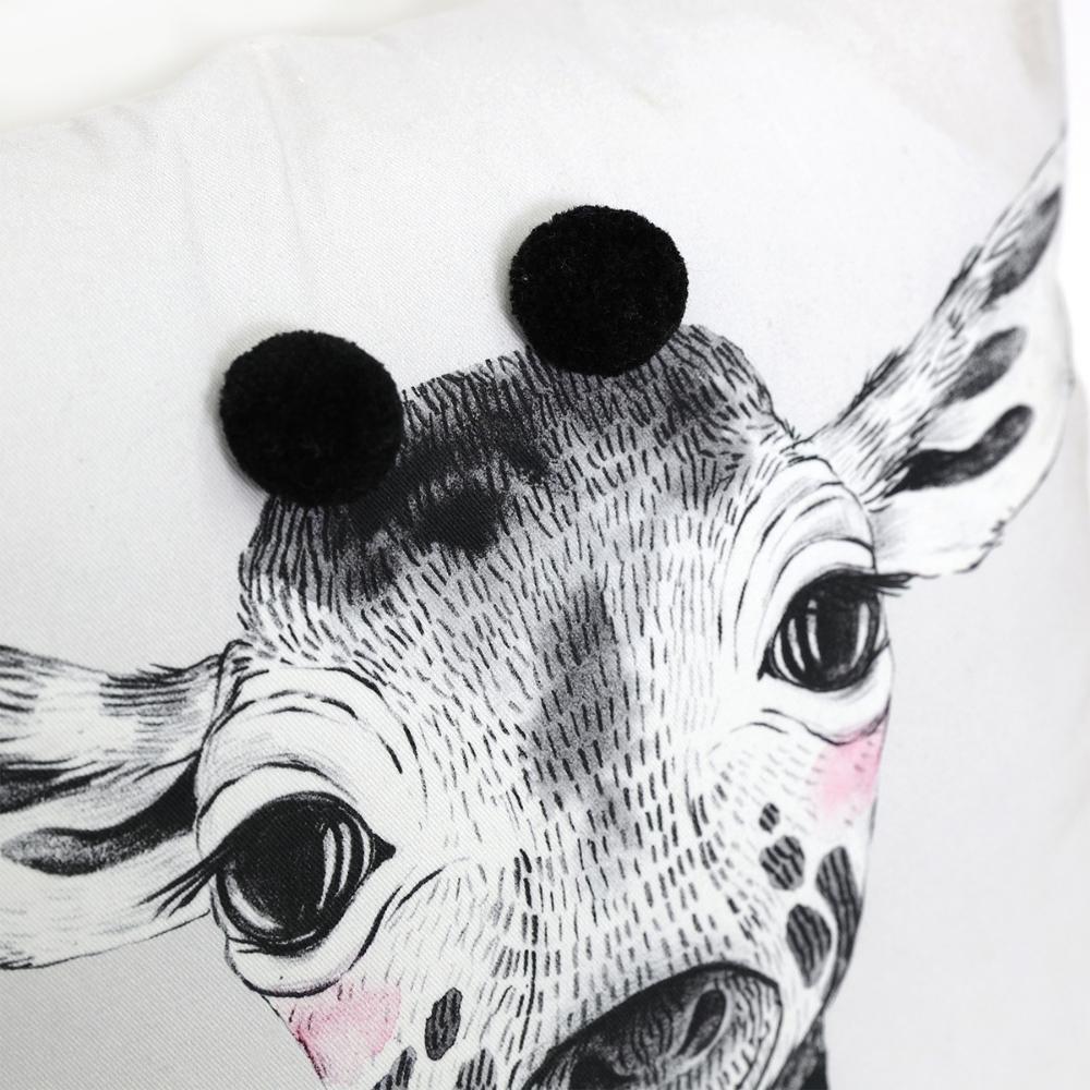 Baby Giraffe Cushion 45cm White
