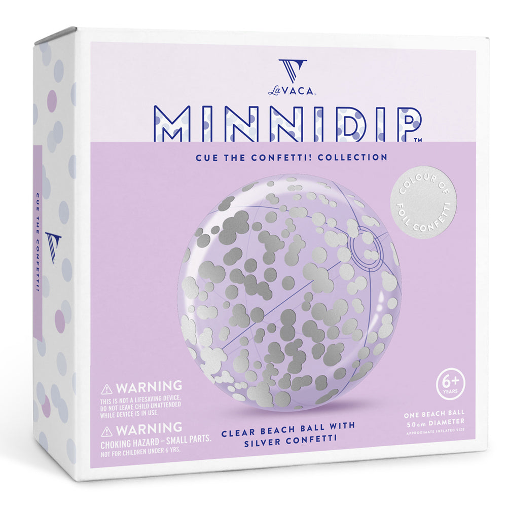 Minnidip Silver Confetti Beach Ball