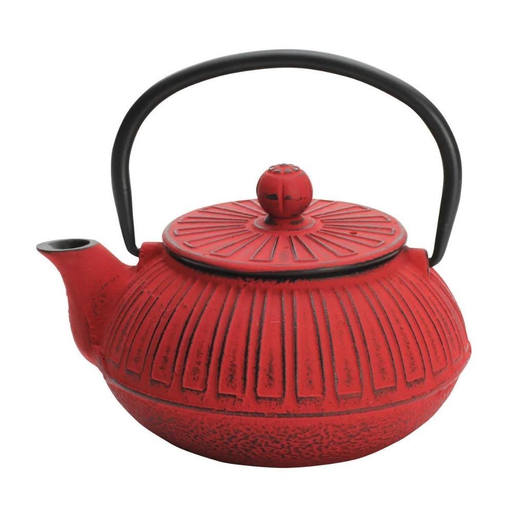 And Ai Cast Iron Tetsubin Teapot Tokusa Red 600ml