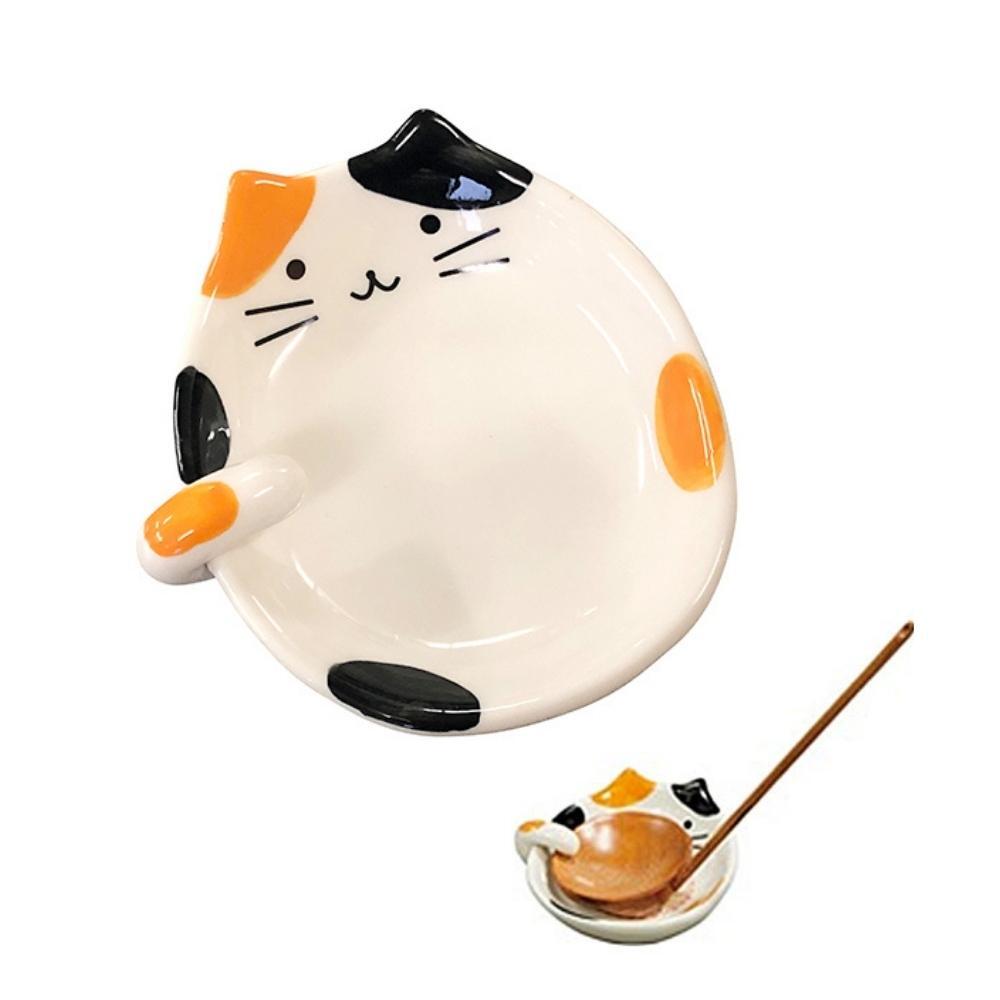 Tanaka Hashiten Ceramic Cat Spoon Rest