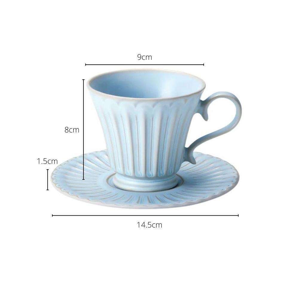 Koyo Japan Storia Blue Tall Cup & Saucer Set 200ml