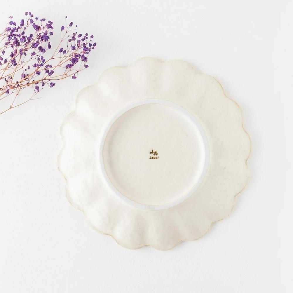 Kaneko Rinka Flower White Plate 21cm